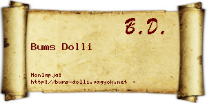 Bums Dolli névjegykártya